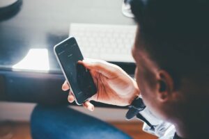 man using phone